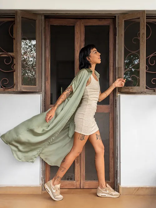 Vegan Silk Shirt - Sage