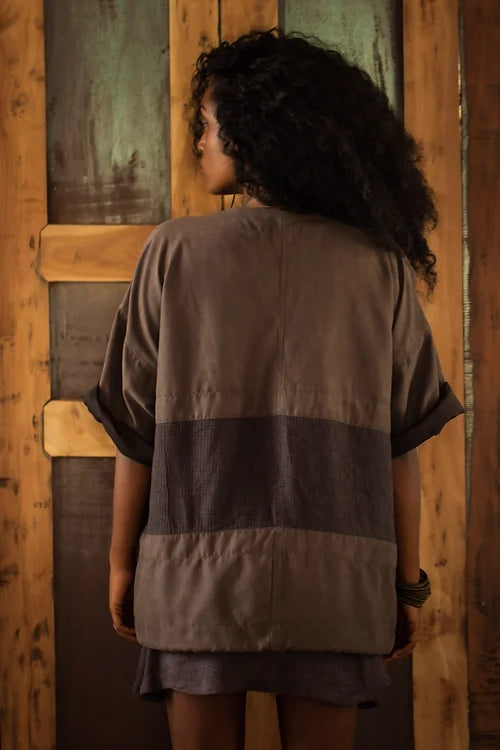 Upcycled Color Block Kimono