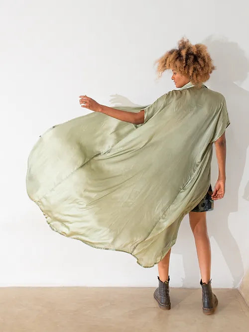 Vegan Silk Shirt - Sage