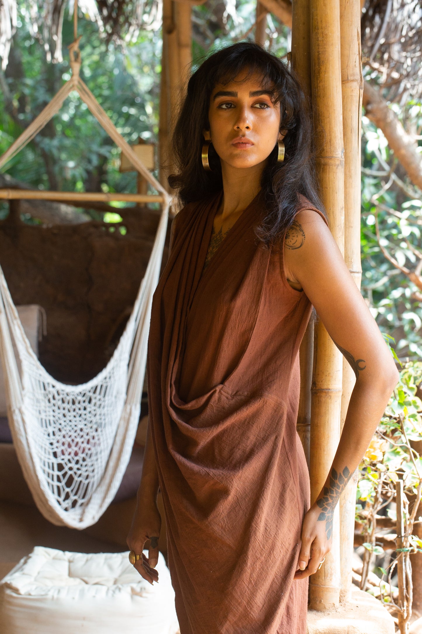 Kala Cotton Dress - Brown