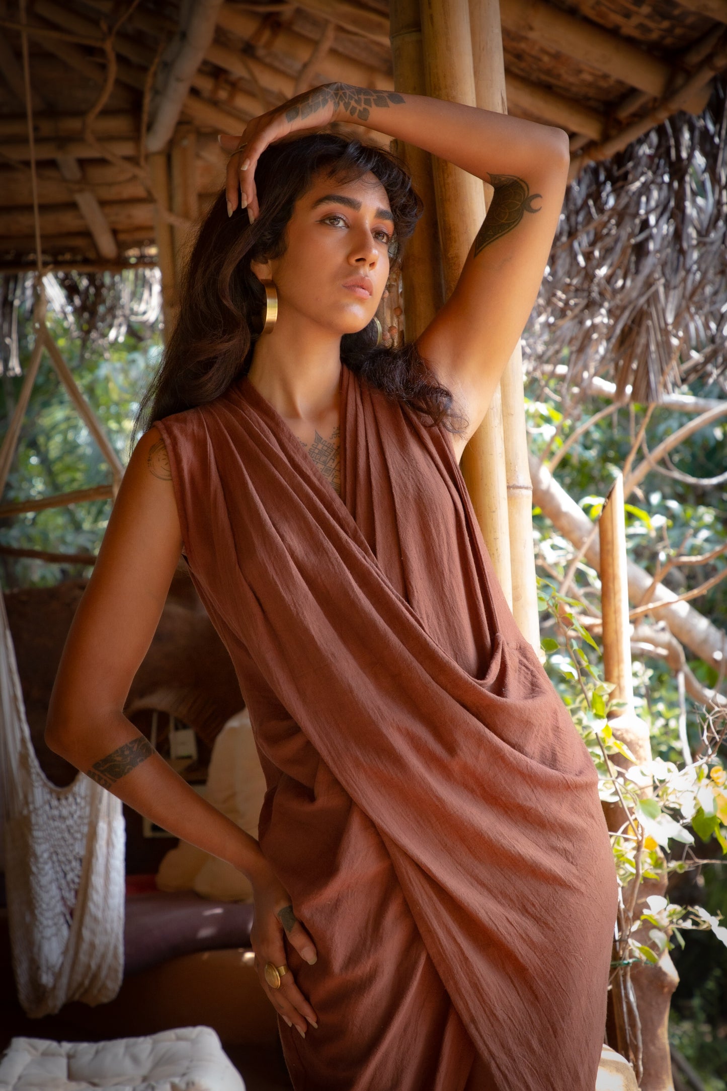Kala Cotton Dress - Brown