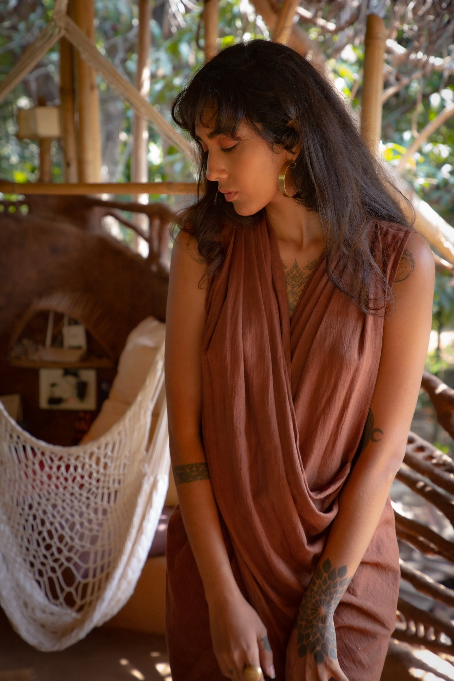 Kala Cotton Dress - Brown