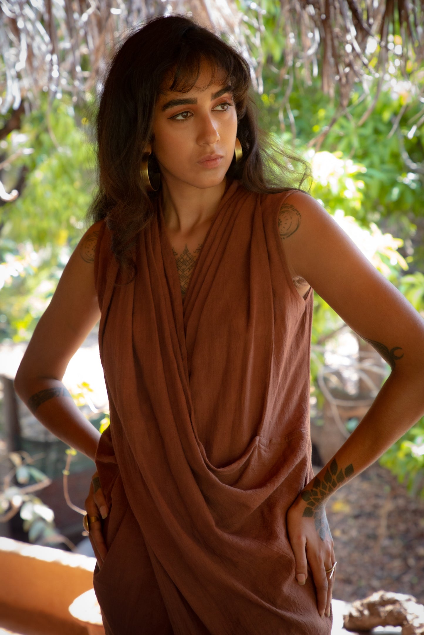 Kala Cotton Dress - Brown