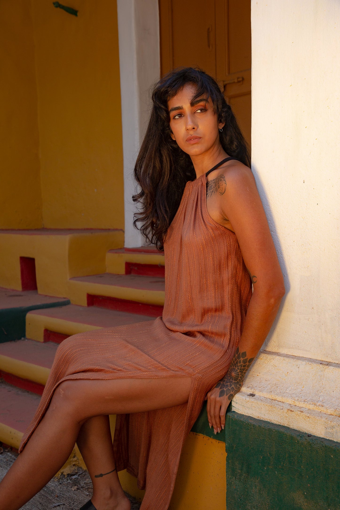 Coral Dress - Rust