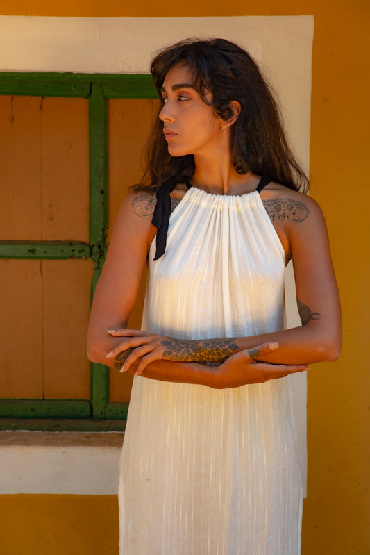 Coral Dress - White