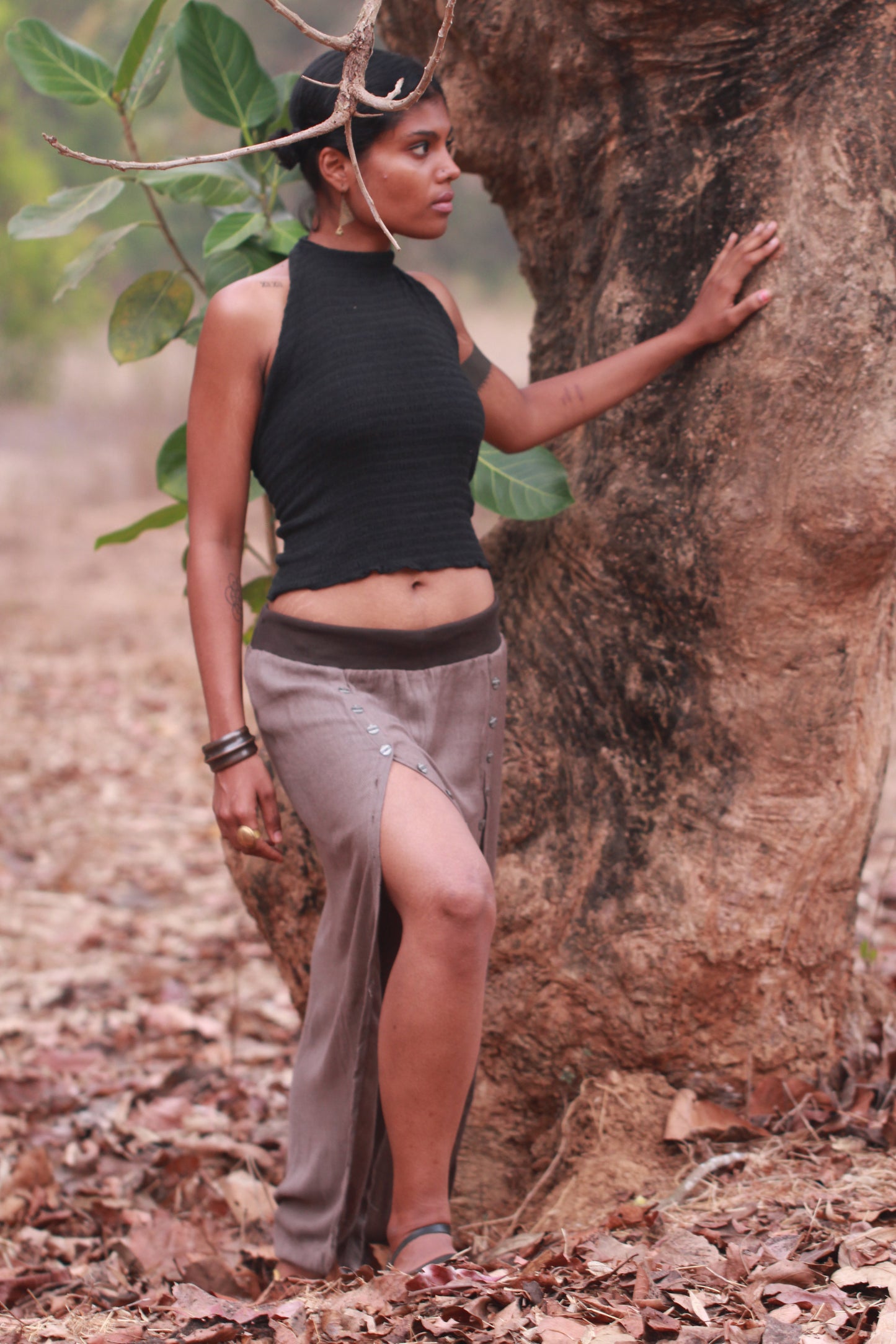 Divided Skirt - Brown