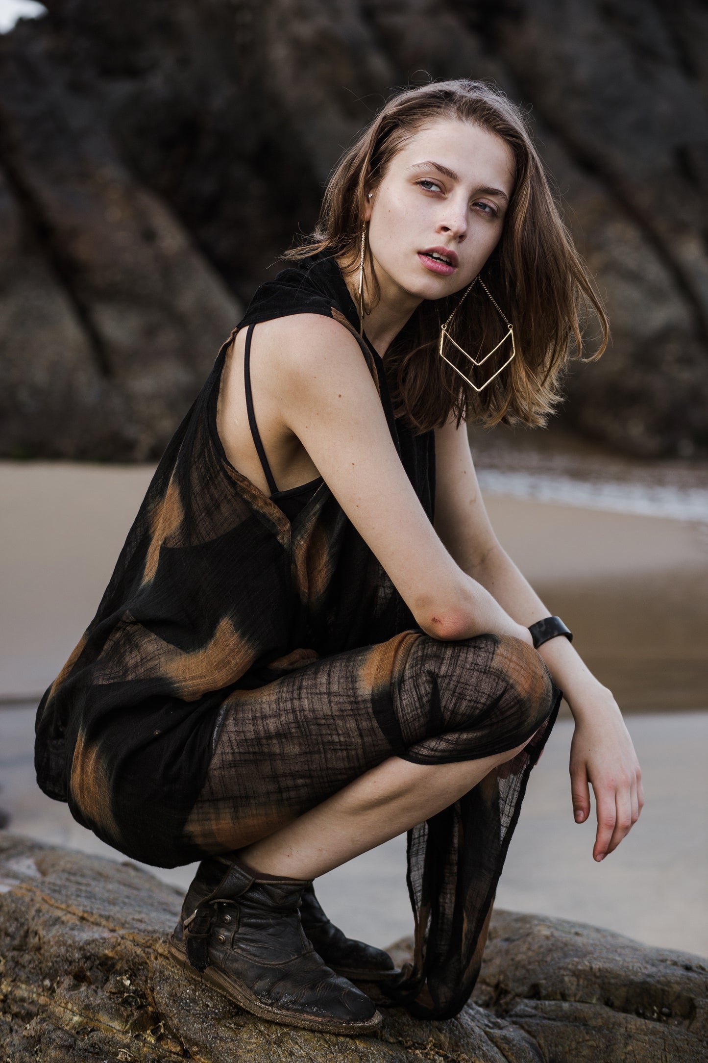 Checkered Dyed Robe
