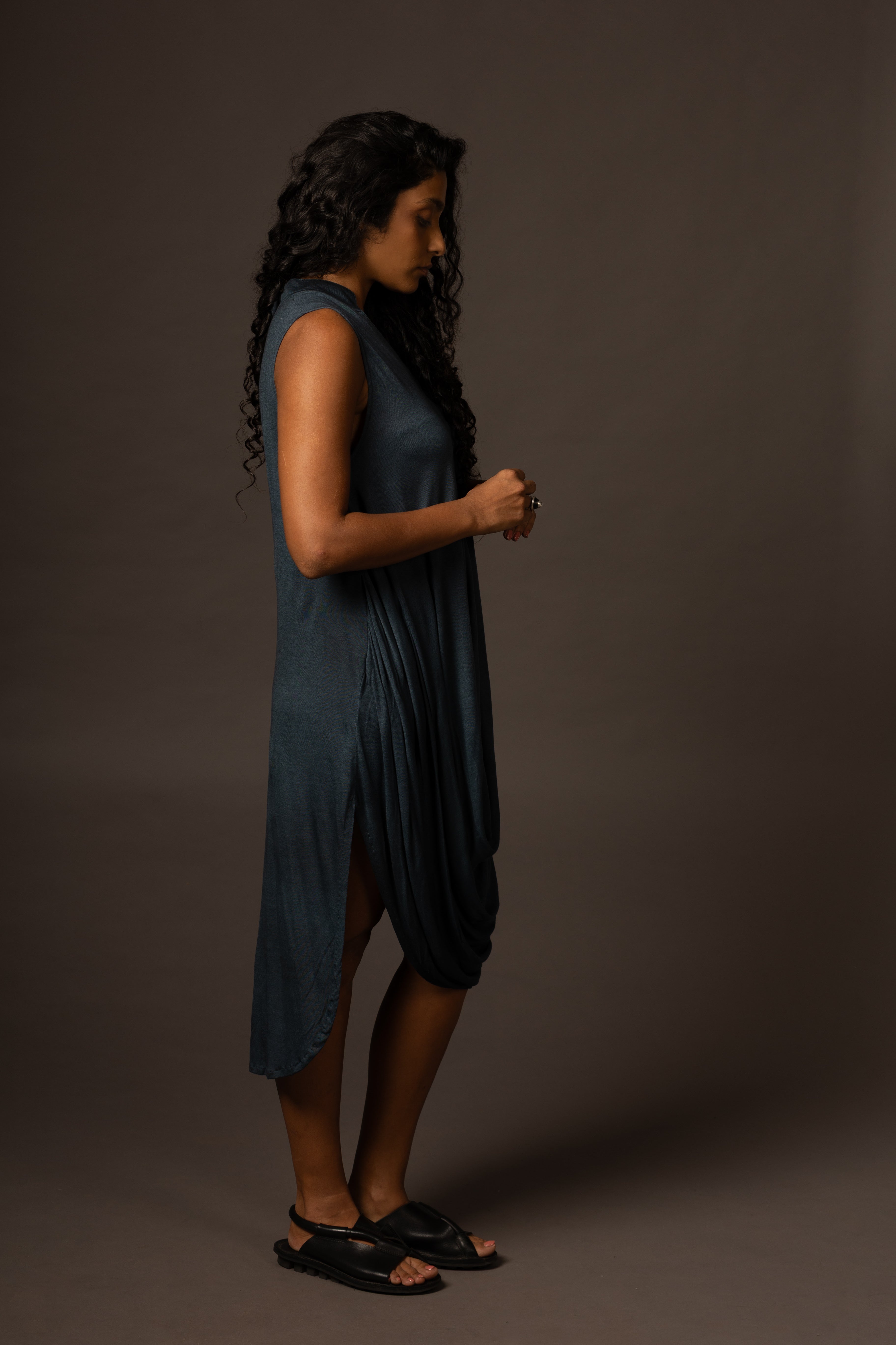 Ripple Dress - Teal Blue