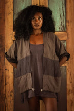Upcycled Color Block Kimono