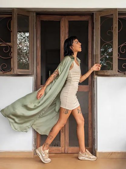 Vegan Silk Shirt - Sage