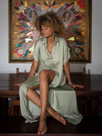 Vegan Silk Shirt - Sage