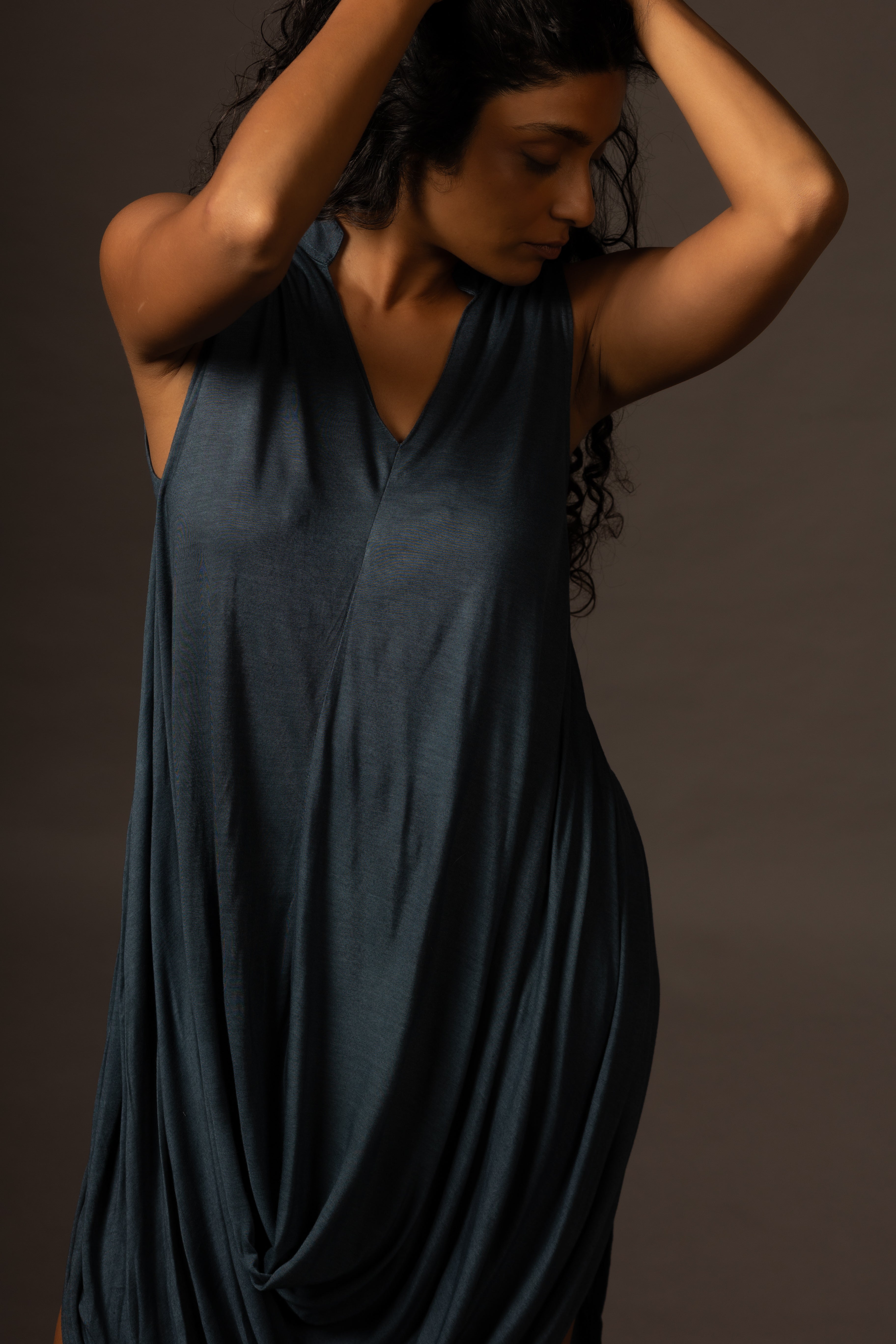 Ripple Dress - Teal Blue