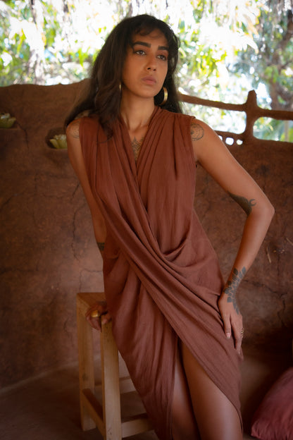 Kala Cotton Dress - Brown