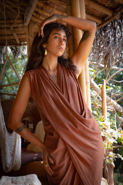 Kala Cotton Dress - Brown