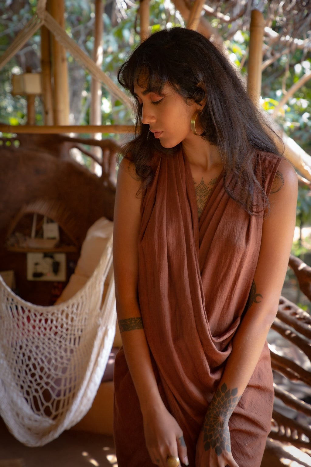Kala Cotton Dress - Brown