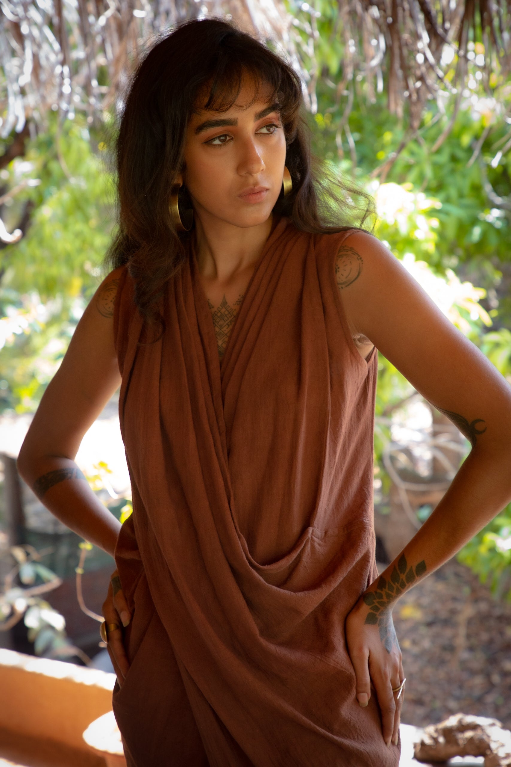 Kala Cotton Dress - Brown