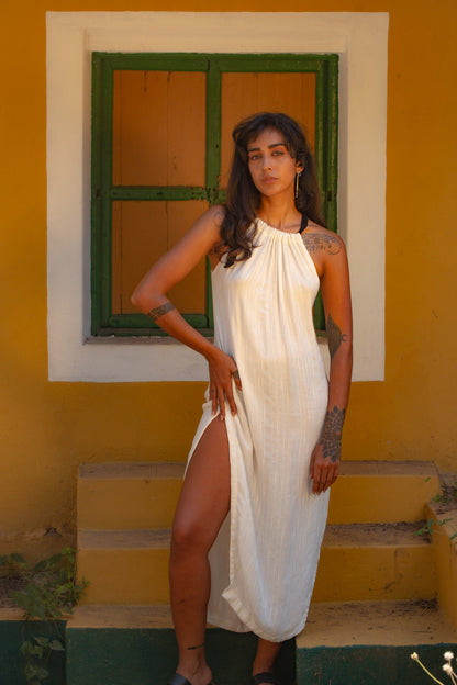 Coral Dress - White