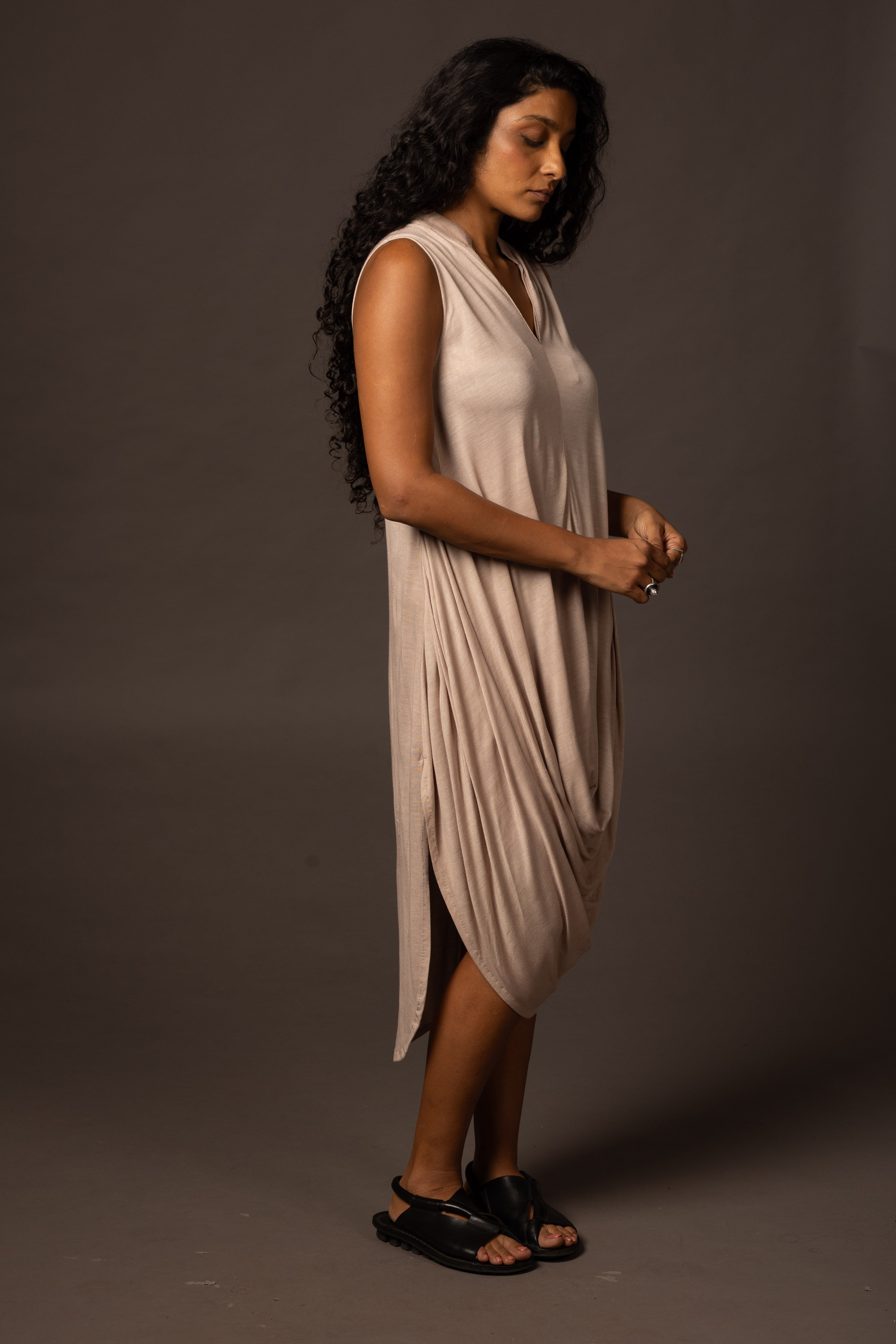 Ripple Dress - Fawn Grey