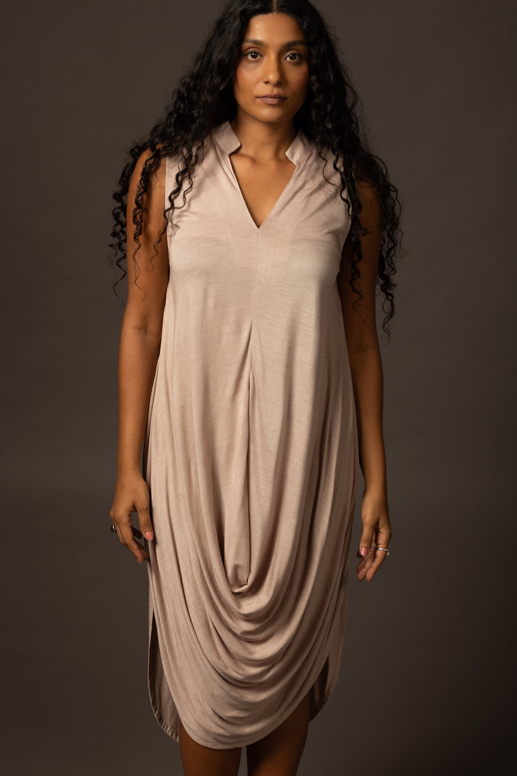 Ripple Dress - Fawn Grey