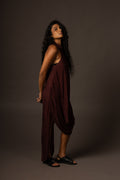 Ripple Dress / High Neck - Maroon