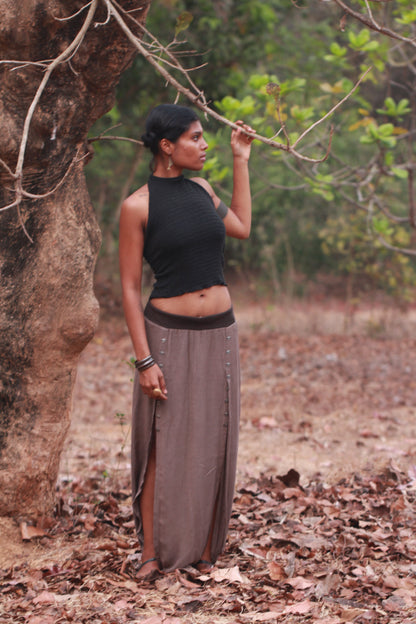 Divided Skirt - Brown