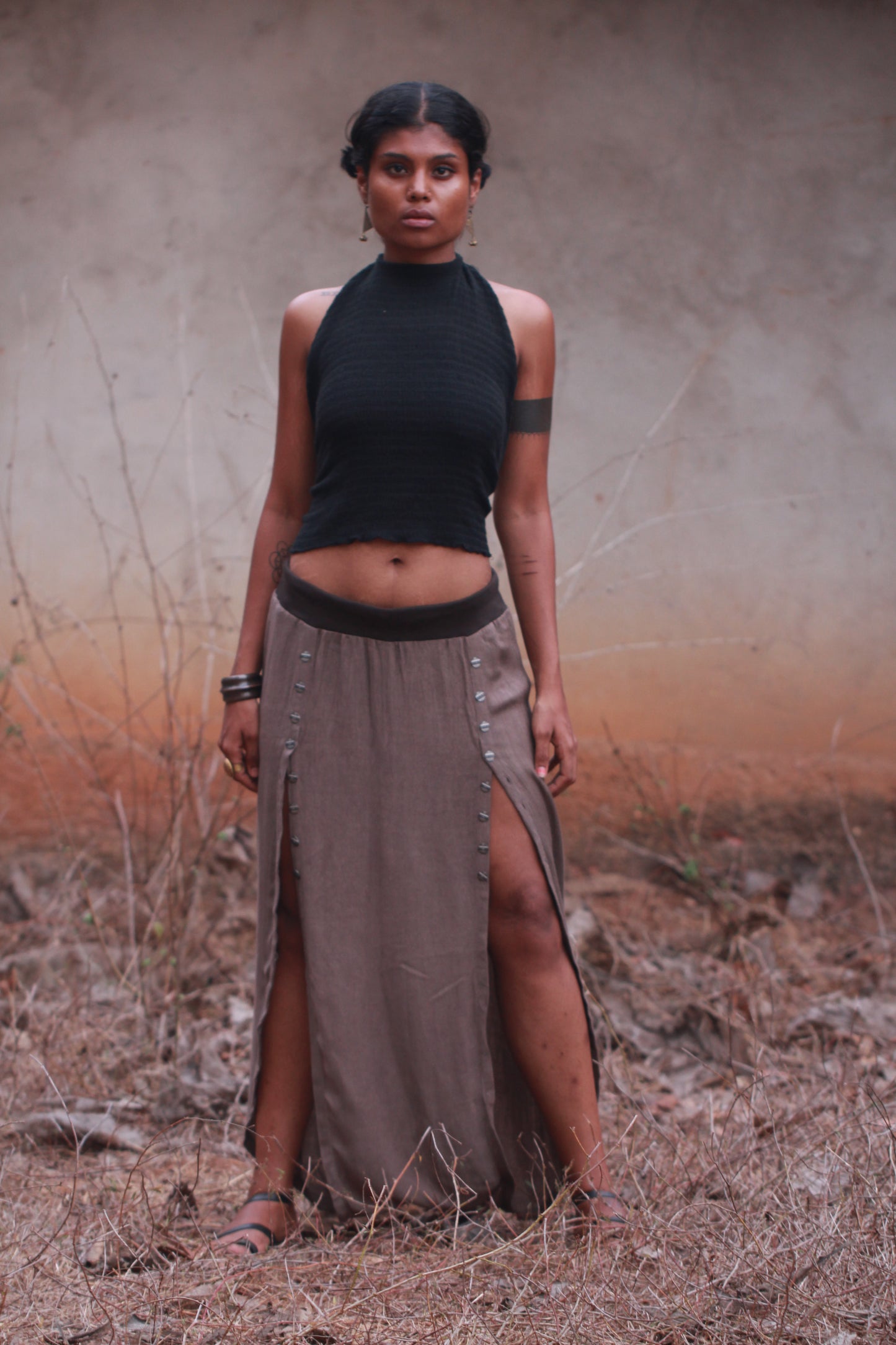 Divided Skirt - Brown